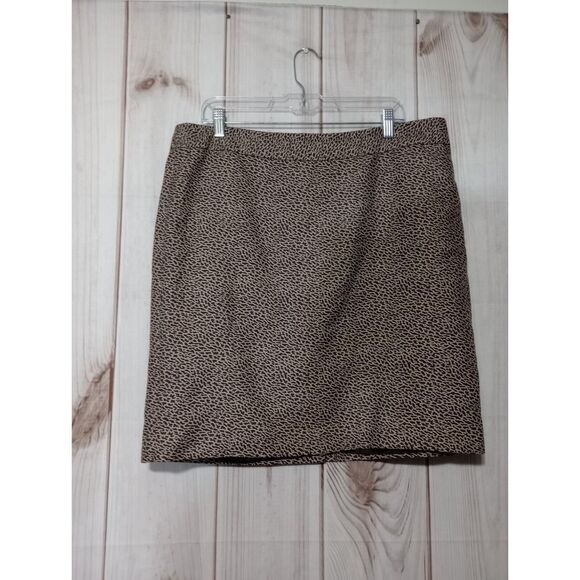 Loft Skirt Ladies‎ 16 Animal Print Silk Blend Pencil - Picture 1 of 7